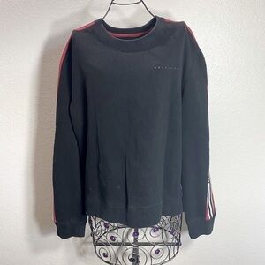 Sean John black Crewneck sweater with red and white stripe details size L